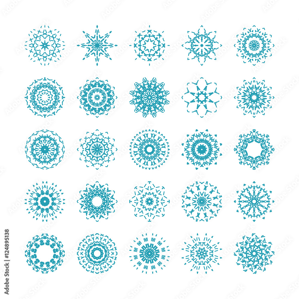 Vector set of ornamental snowflakes Vector set of ornamental snowflakes