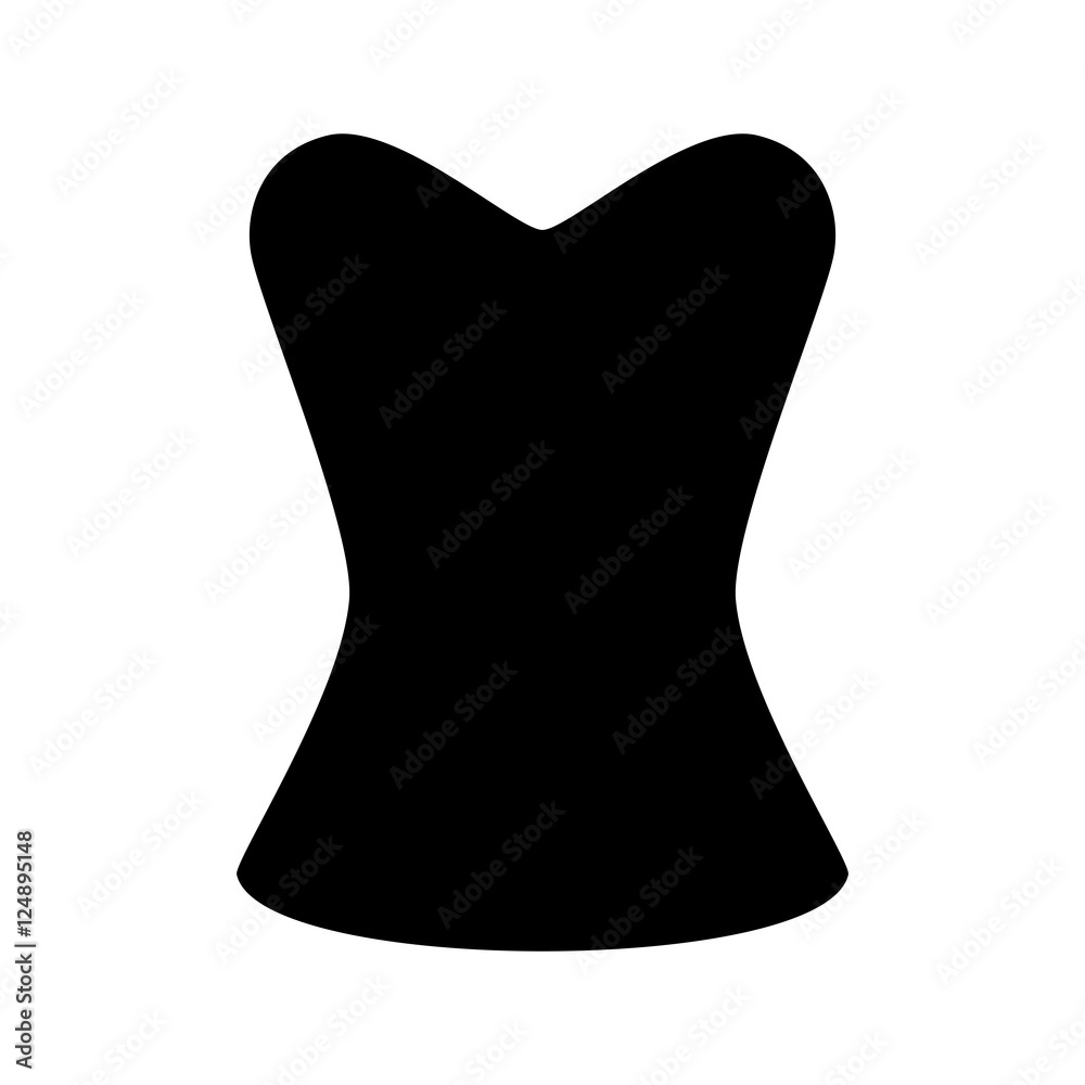 Woman corset silhouette. Simple and minimalistic. Flat style. Black female corslet - fashion element. Vector illustration. Woman corset silhouette. Simple and minimalistic. Flat style. Black female corslet - fashion element. Vector illustration.