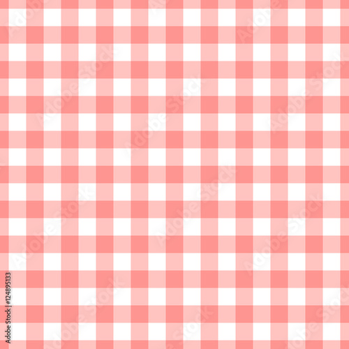 Stylish seamless pink pattern. Seamless gingham background. Checkered seamless fashion texture. Vector illustration.