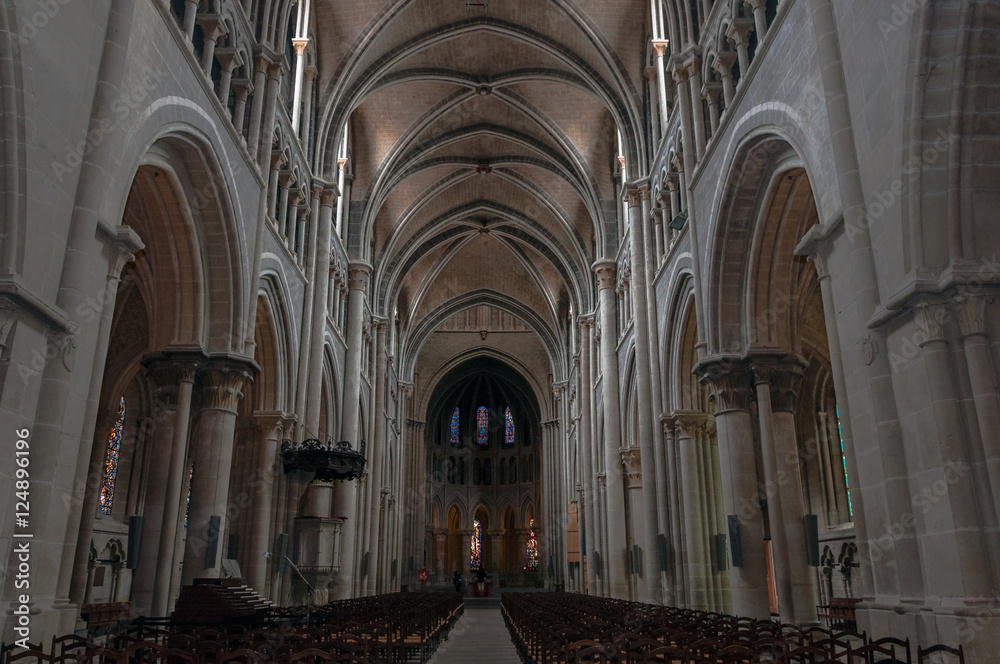 Interior of the Cathedral of Notre Dame in Lausanne, Switzerland