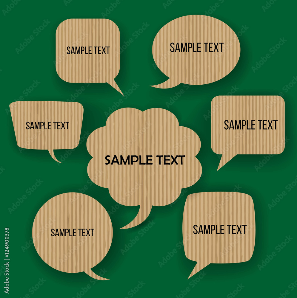 Form speech bubble for think green environment.Cardborad eco material ...