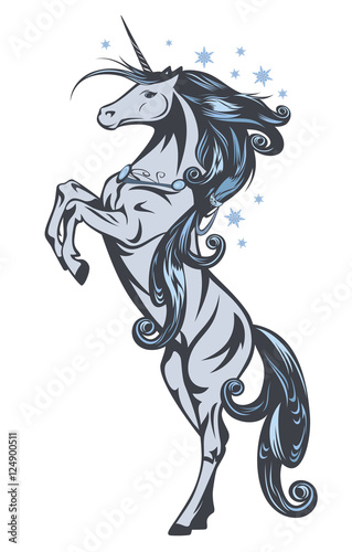 winter fairy tale unicorn horse vector design