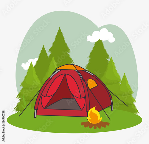 tent camping isolated icon vector illustration design