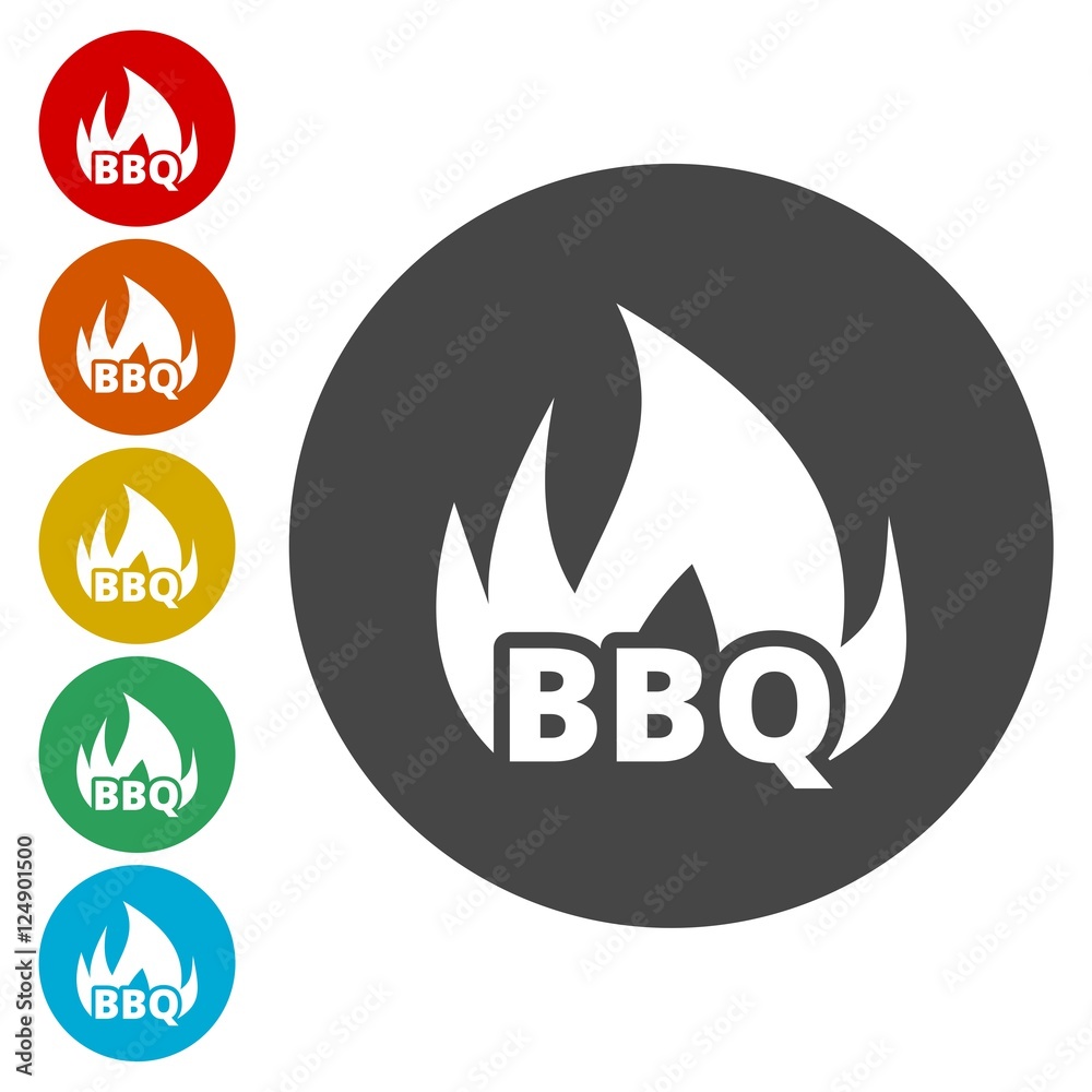 Flaming BBQ Party word design element Stock Vector Adobe Stock