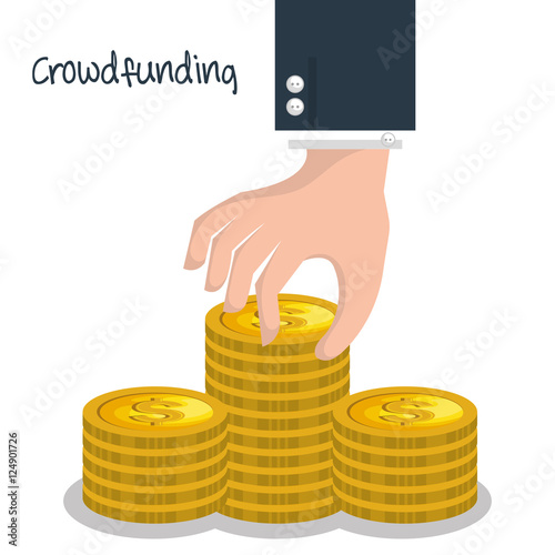 crowd funding concept icons vector illustration design