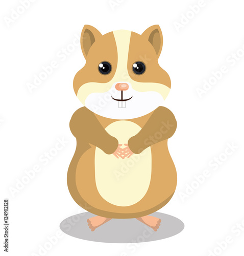 cute hamster mascot isolated icon vector illustration design