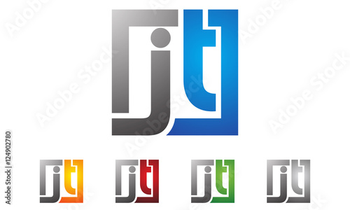 J T letter, j t logo design