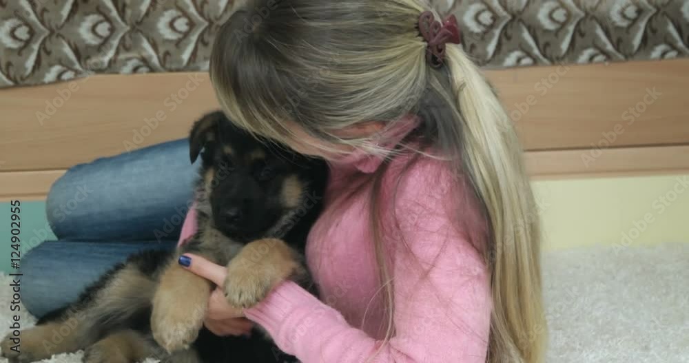 Pretty Woman and puppy Shepherd Pretty Woman and puppy Shepherd