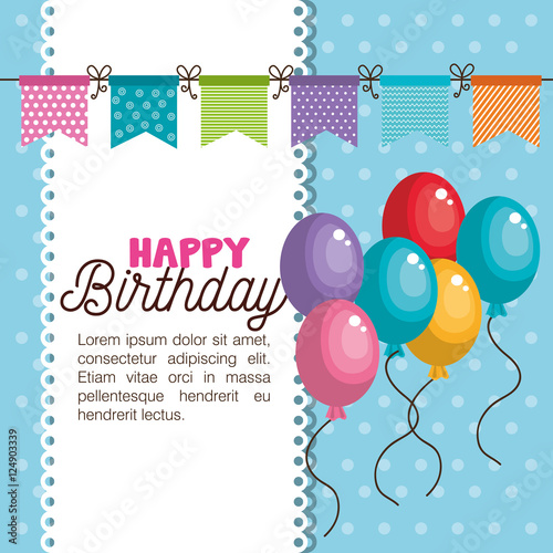 Photography happy birthday invitation card vector illustration design