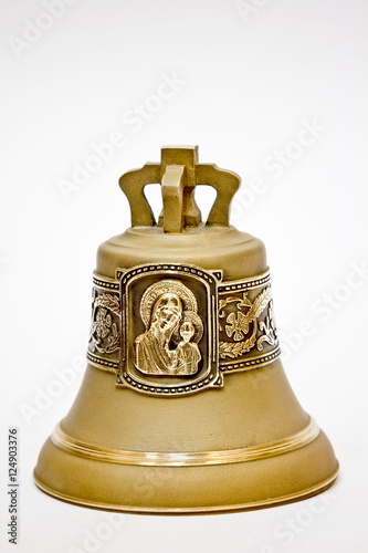 Bronze bell with the image of the Mother of God the Virgin Mary photo