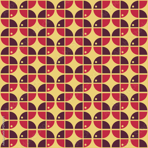 60's inspired, Seamless geometric pattern, retro style, textile and background photo