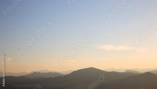  Landscape of ridge mountains  sky sunset  sunrise  nature backg
