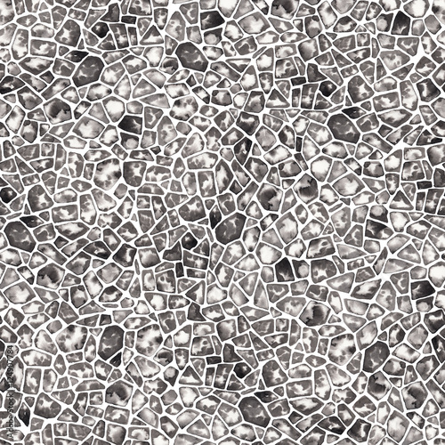 Seamless pattern, abstract watercolor texture in white and black colors.