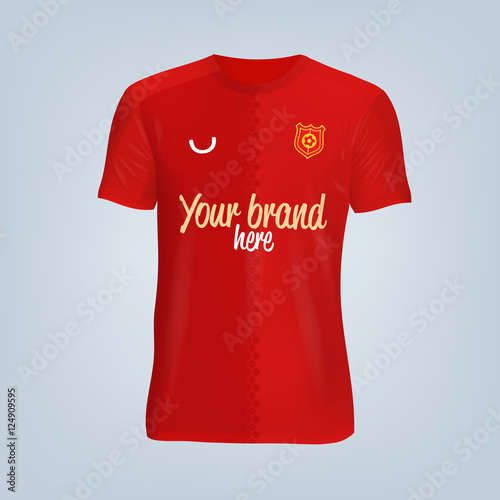 Vector illustration of football team t-shirt template