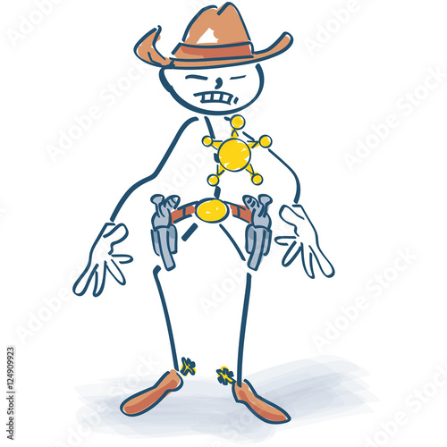 Strichmännchen als Sheriff