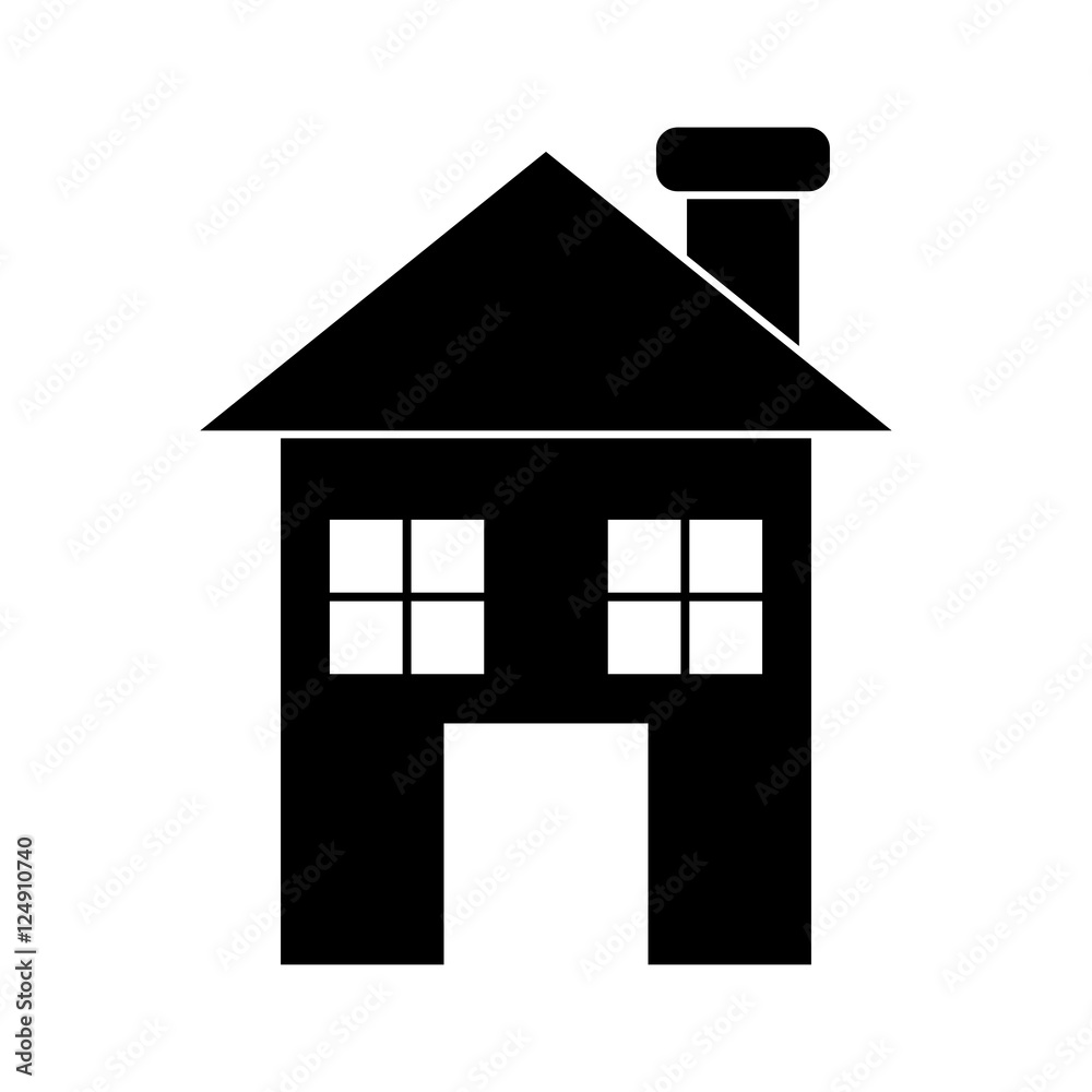 House and home building icon. Real estate construction property and investment theme. Isolated design. Vector illustration