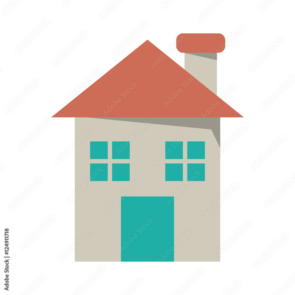 House and home building icon. Real estate construction property and investment theme. Isolated design. Vector illustration