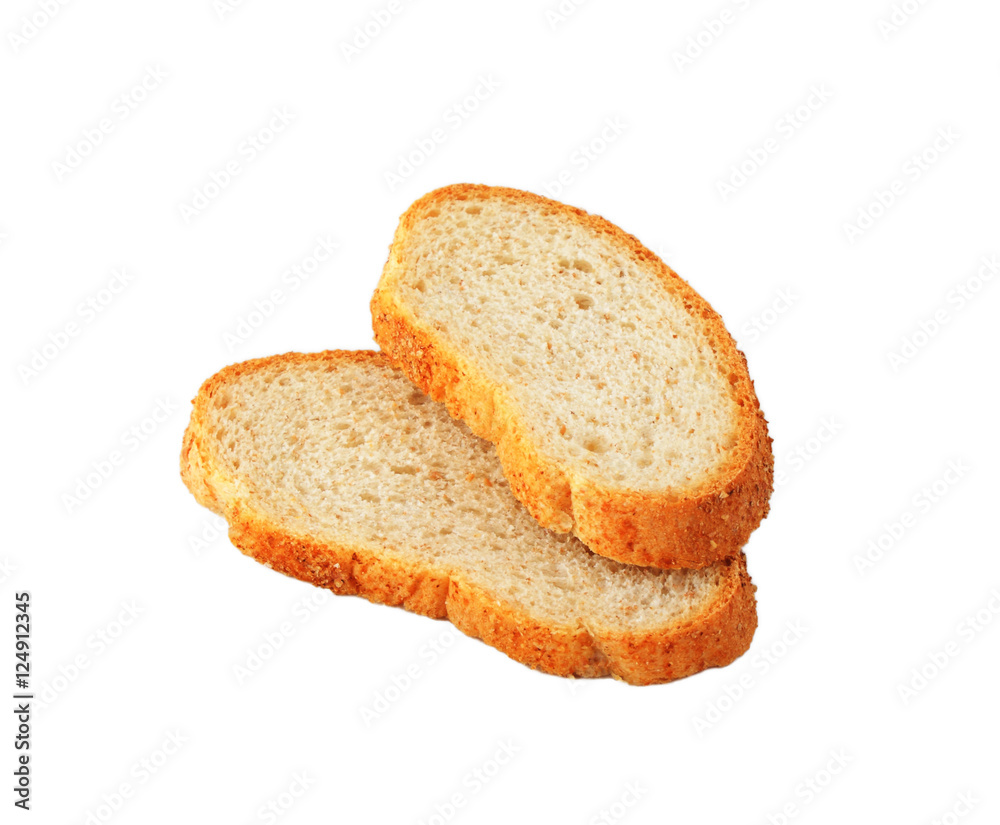 two fresh bread slice isolated