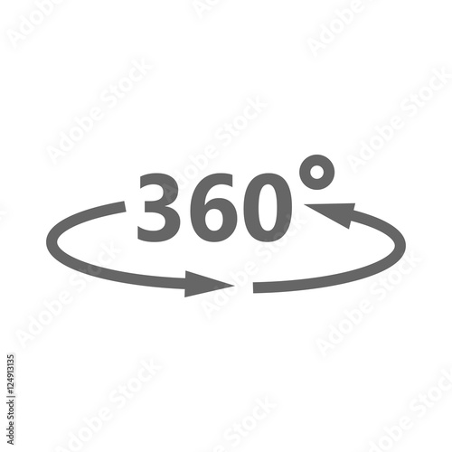Simple icon 360 degrees. 360 Degrees View Vector Icon.