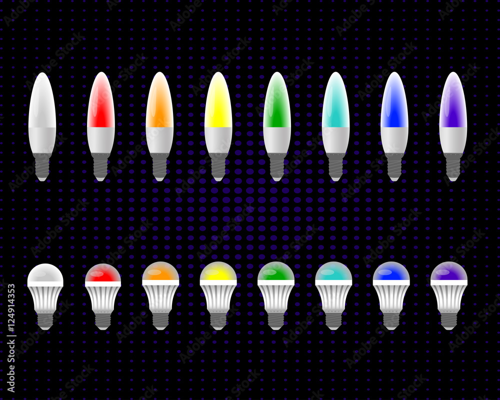energy saving neon light bulbs of different colors energy saving neon light bulbs of different colors