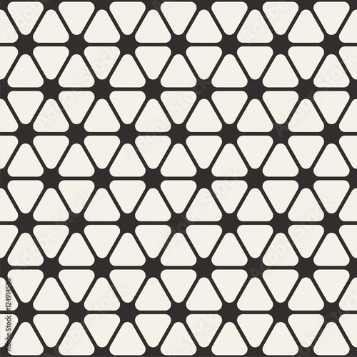   Vector Seamless Black and White Tracery Lines Pattern. Abstract Geometric Background Design. Vector illustration