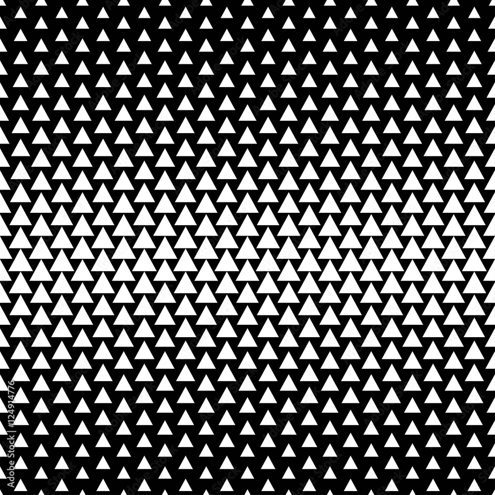 Vector seamless texture. Modern geometric background. Monochrome pattern of triangles of varying size.