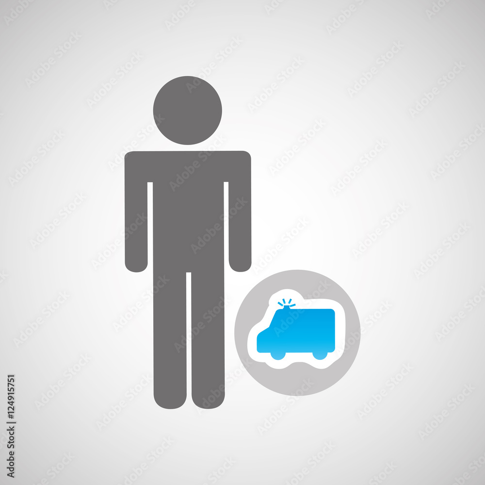 silhouette man ambulance support medical with graphic vector illustration eps 10 silhouette man ambulance support medical with graphic vector illustration eps 10
