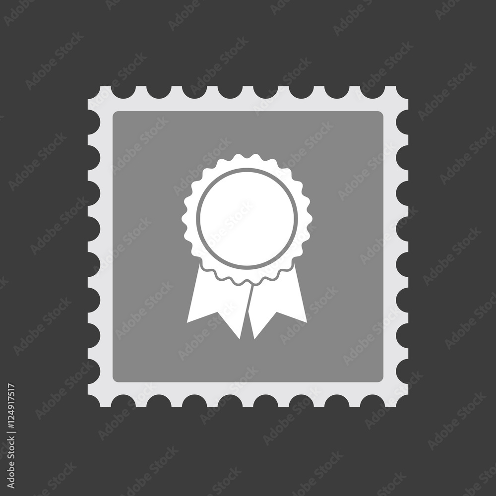 Isolated mail stamp icon with a ribbon award Isolated mail stamp icon with a ribbon award