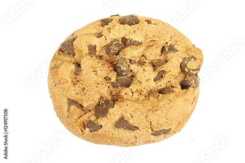 Chocolate chip cookies isolated on white background  