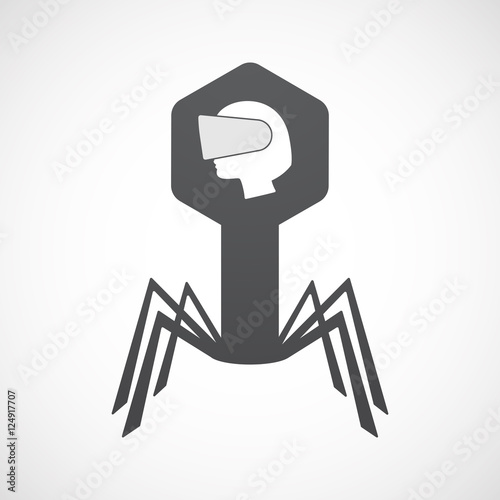 Isolated virus icon with  a female head wearing a virtual realit