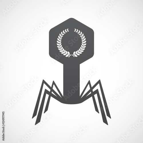 Isolated virus icon with  a laurel crown sign
