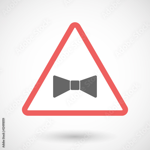 Isolated warning sign icon with  a neck tie icon