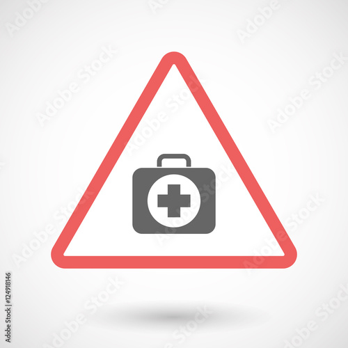 Isolated warning sign icon with  a first aid kit icon