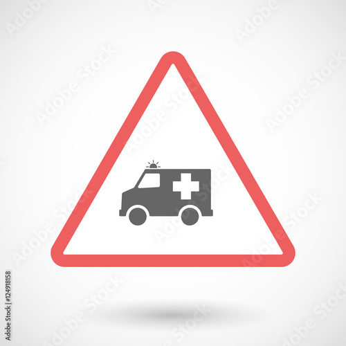 Isolated warning sign icon with  an ambulance icon