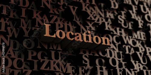 Location - Wooden 3D rendered letters/message. Can be used for an online banner ad or a print postcard.