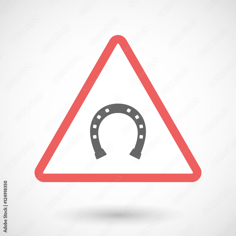 Isolated warning sign icon with a horseshoe sign Isolated warning sign icon with a horseshoe sign