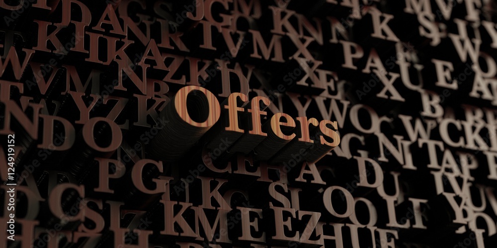 Offers - Wooden 3D rendered letters/message. Can be used for an online banner ad or a print postcard. Offers - Wooden 3D rendered letters/message. Can be used for an online banner ad or a print postcard.