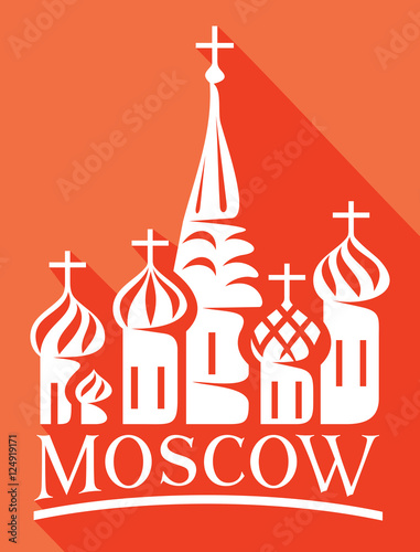 St. Basil's Cathedral in Red Square in Moscow flat icon