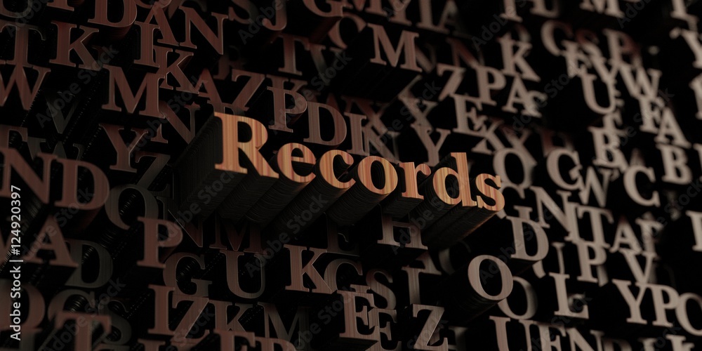 Records - Wooden 3D rendered letters/message. Can be used for an online banner ad or a print postcard. Records - Wooden 3D rendered letters/message. Can be used for an online banner ad or a print postcard.