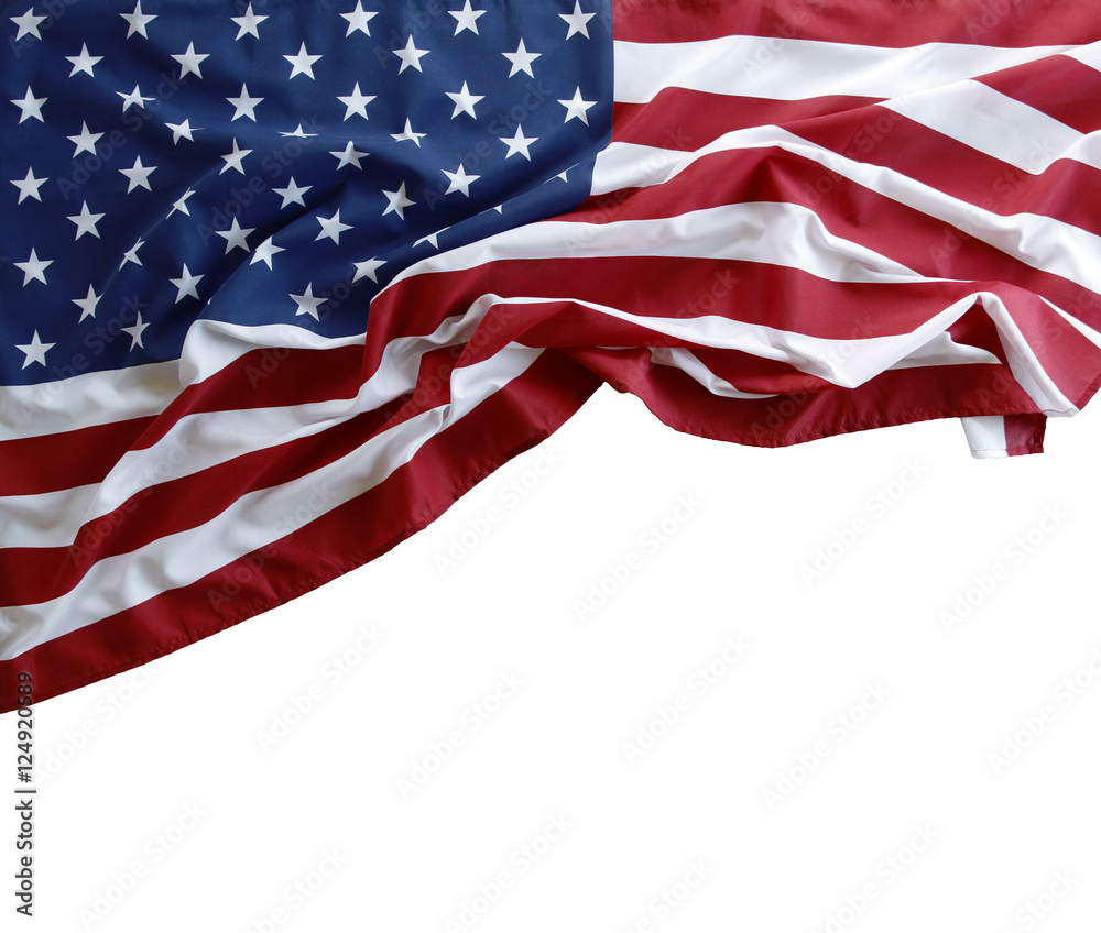 Obraz premium USA flag on white
