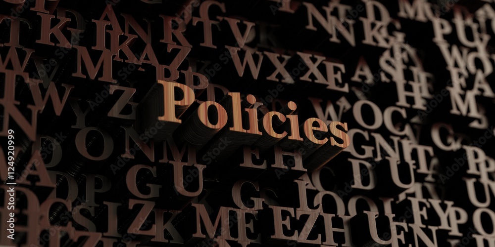 Policies - Wooden 3D rendered letters/message. Can be used for an online banner ad or a print postcard. Policies - Wooden 3D rendered letters/message. Can be used for an online banner ad or a print postcard.