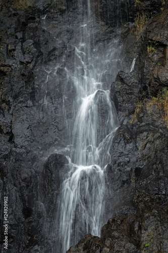 Close-up of flowing water at a waterfall