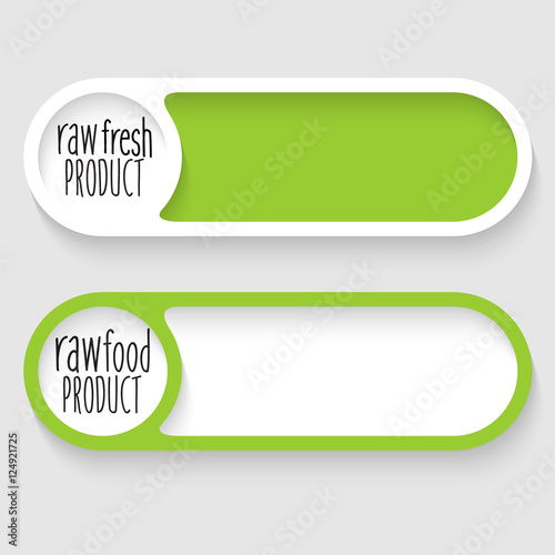 Set of two vector abstract buttons and hand written words raw pr