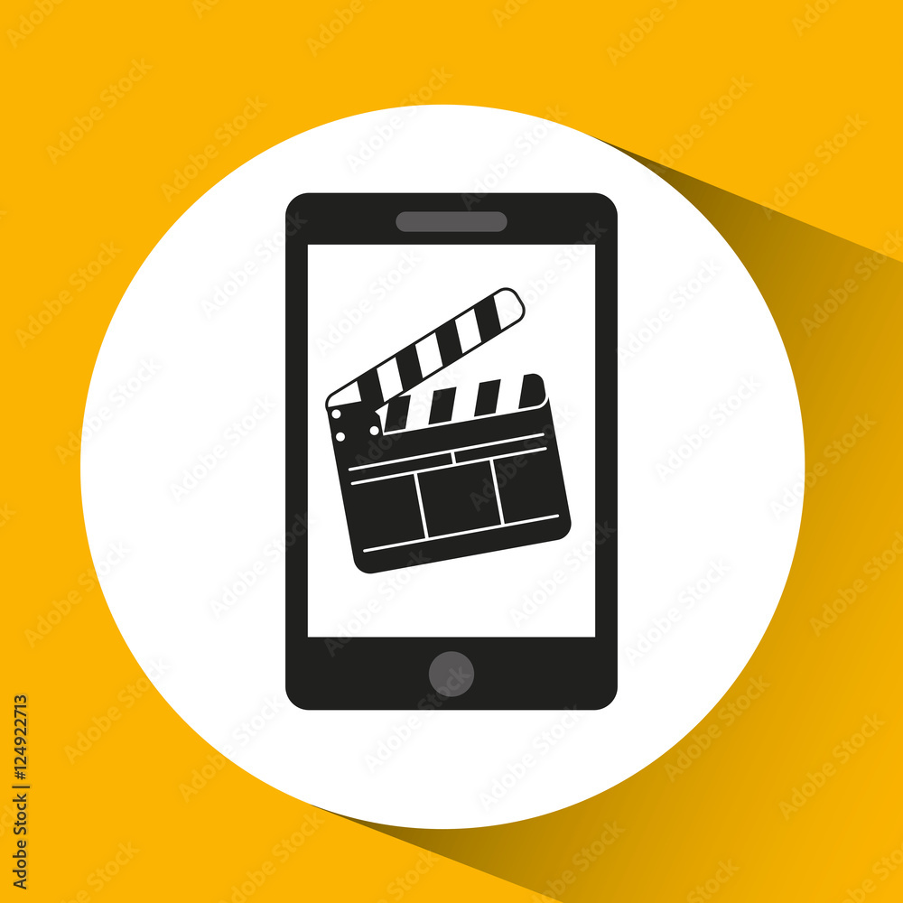 woman cartoon clapper movie design vector illustration eps 10