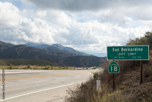 View of San Bernadino Rim of World Highway photo