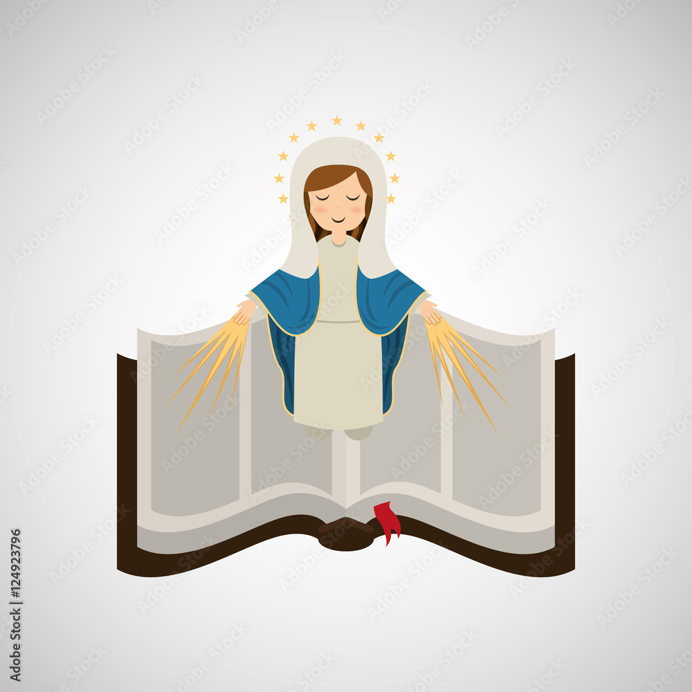 virgin mary immaculate conception bible icon vector illustration eps 10