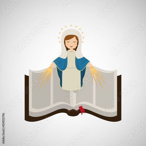 virgin mary immaculate conception bible icon vector illustration eps 10
