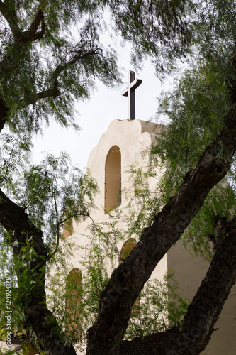 Cloudy day at Santa Ines Mission California photo