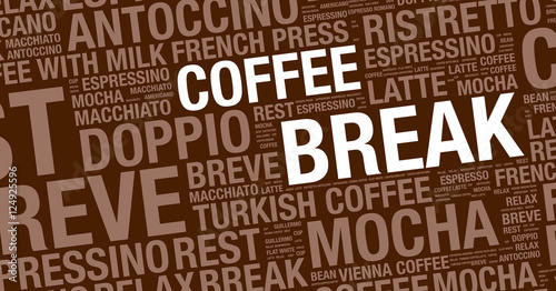 Coffee break word cloud concept vector design template