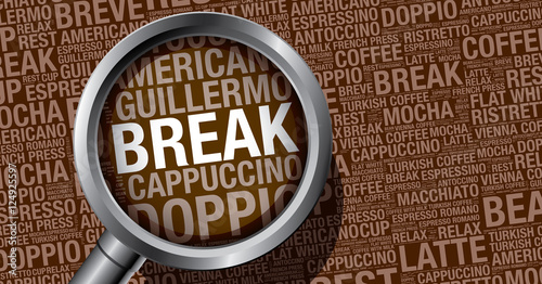 Coffee break word cloud concept vector design template
